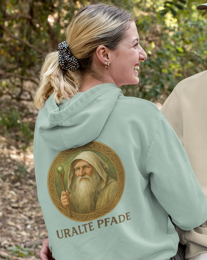 Uralte Pfade Premium Bio Hoodie 100 % Bio-Baumwolle Rückendruck