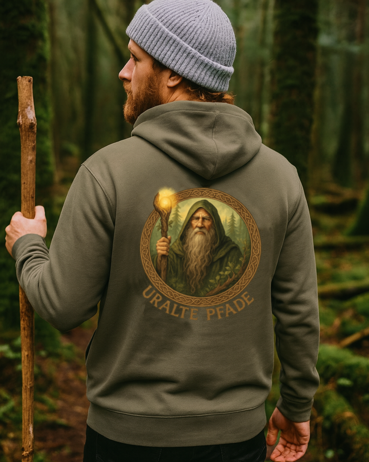 Uralte Pfade Premium Bio Hoodie 100 % Bio-Baumwolle Rückendruck