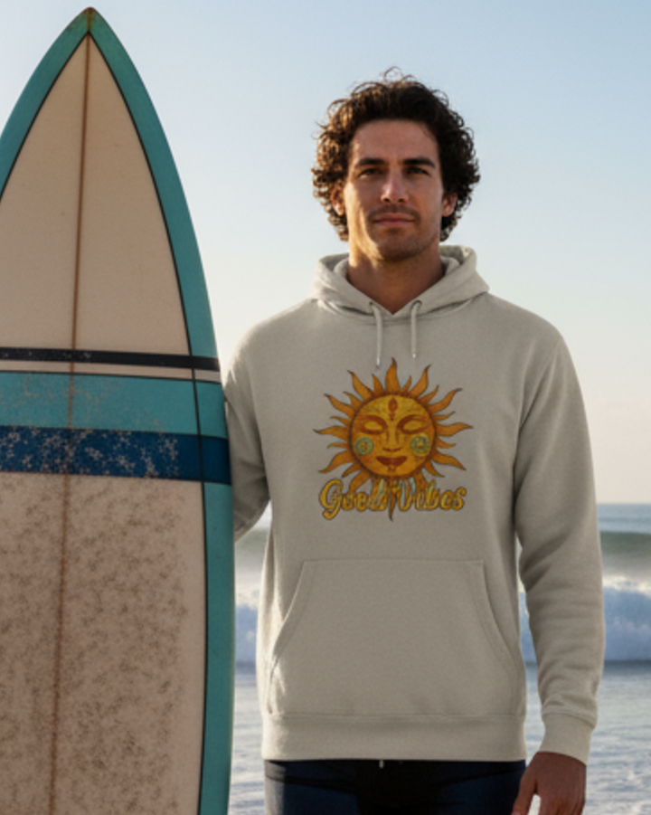 Good Vibes Premium Bio Hoodie 100 % Bio-Baumwolle Unisex