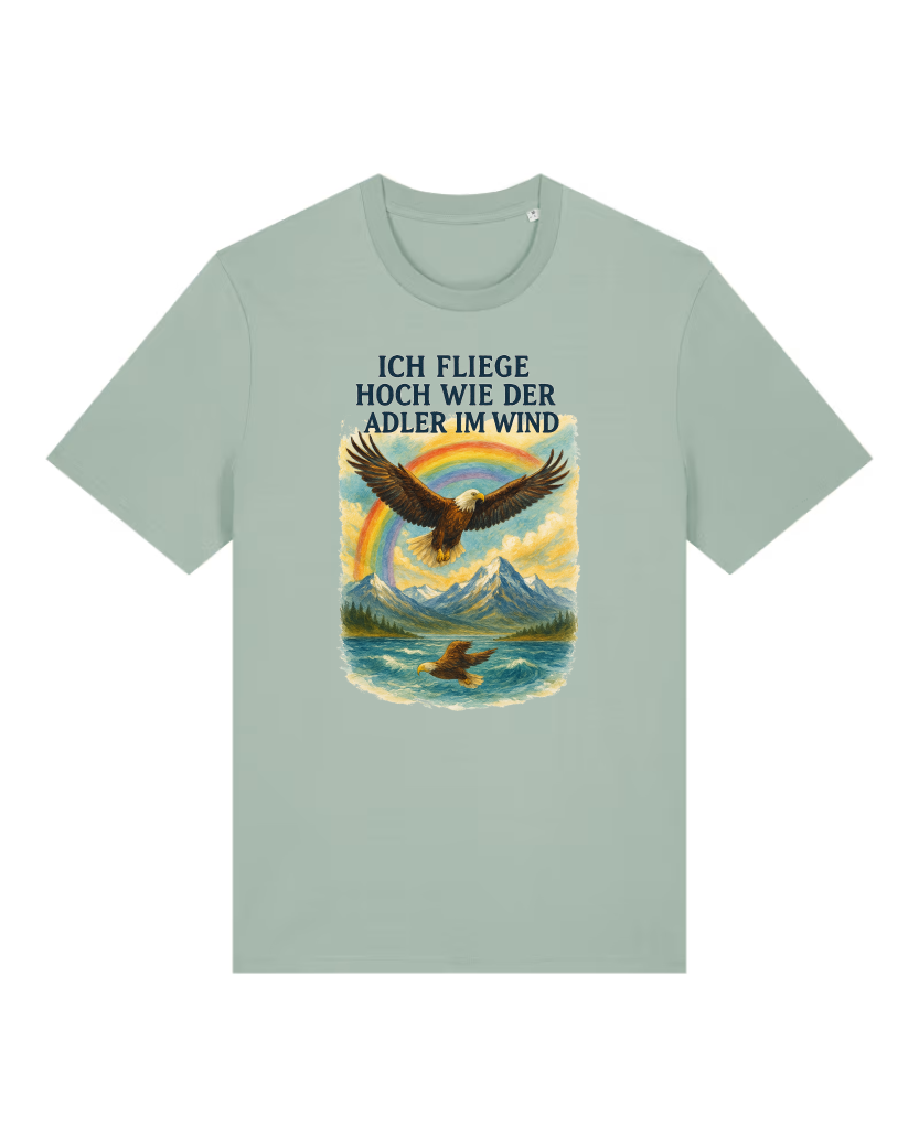 Adler im Wind Premium Bio T-Shirt 100 % Bio-Baumwolle Unisex