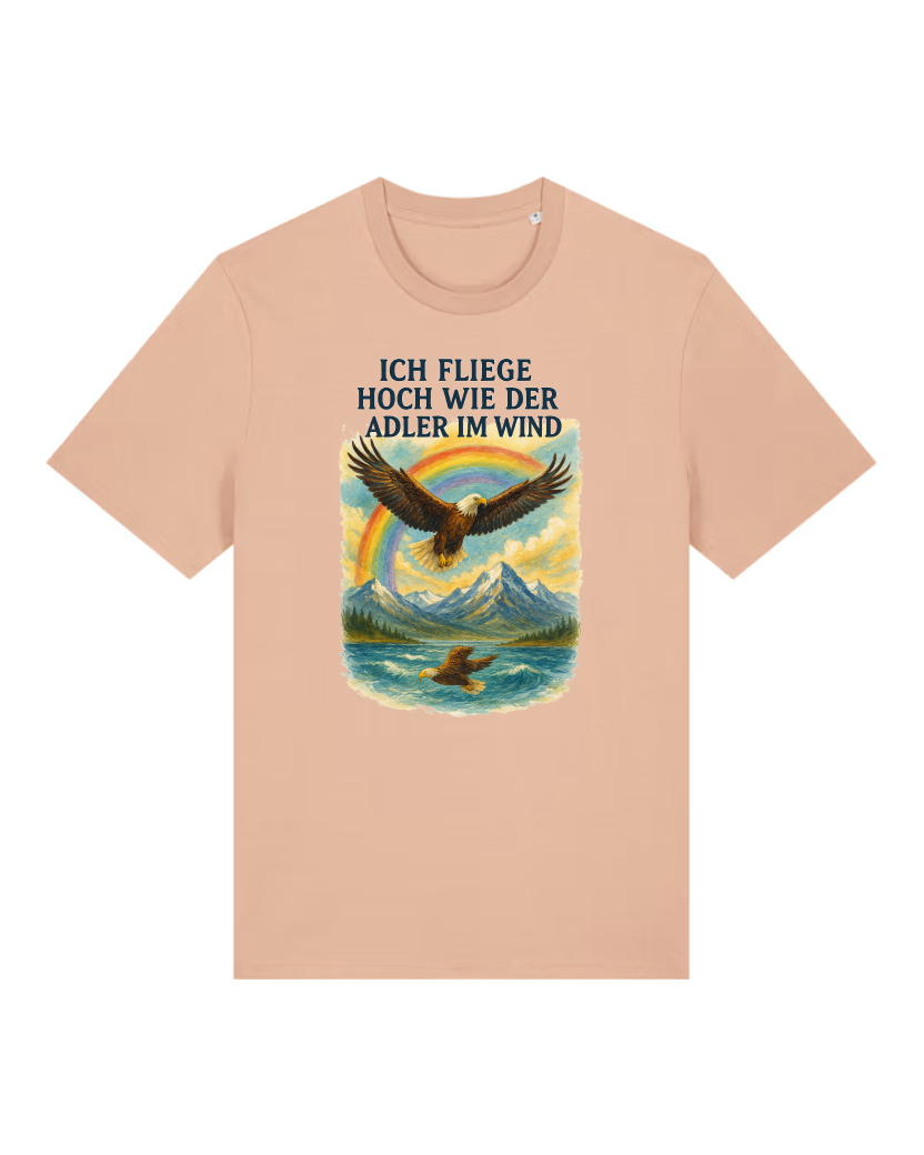Adler im Wind Premium Bio T-Shirt 100 % Bio-Baumwolle Unisex