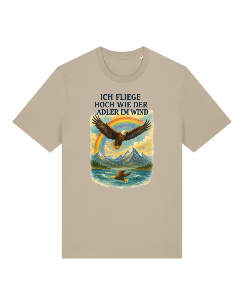Adler im Wind Premium Bio T-Shirt 100 % Bio-Baumwolle Unisex
