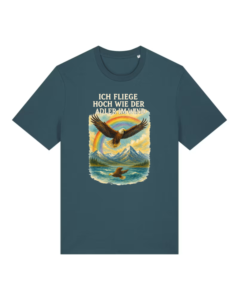 Adler im Wind Premium Bio T-Shirt 100 % Bio-Baumwolle Unisex