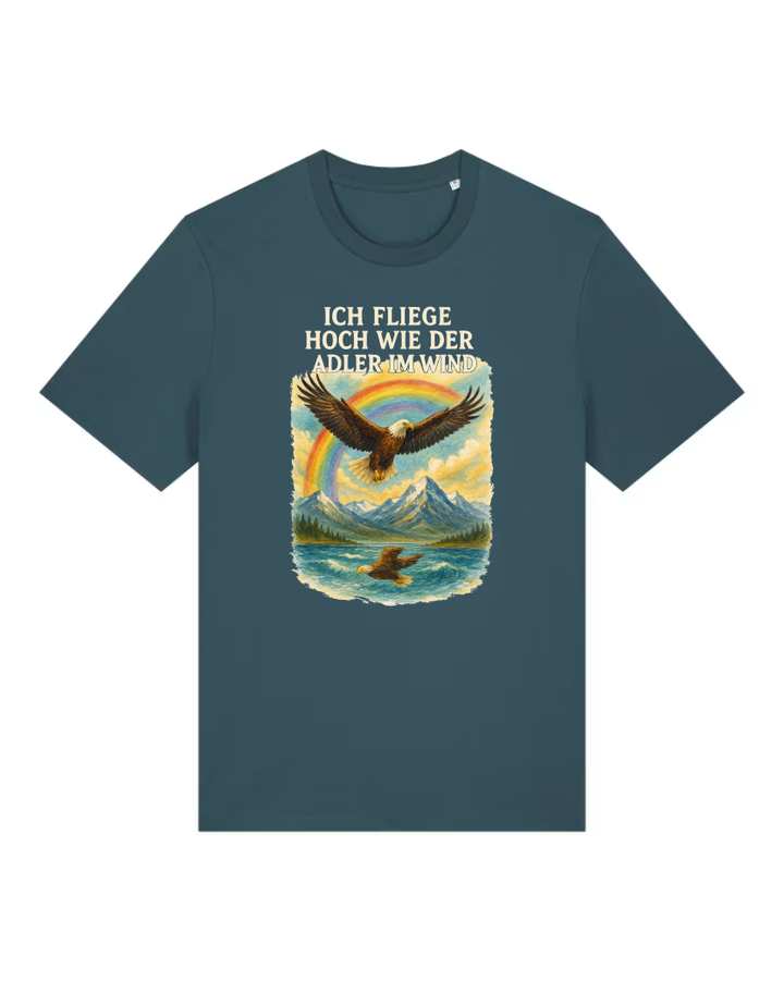 Adler im Wind Premium Bio T-Shirt 100 % Bio-Baumwolle Unisex