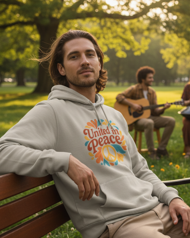 United in Peace Premium Bio Hoodie 100 % Bio-Baumwolle Unisex