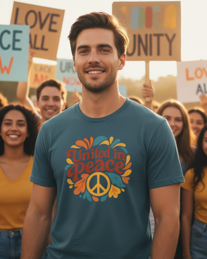 United in Peace Premium Bio T-Shirt 100 % Bio-Baumwolle Unisex