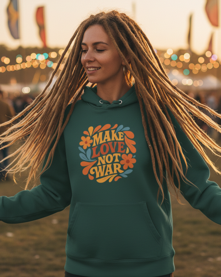 Make Love, Not War Premium Bio Hoodie 100 % Bio-Baumwolle Unisex