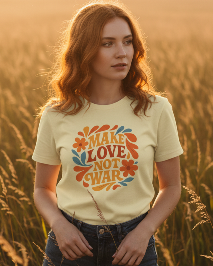 Make Love, Not War Premium Bio T-Shirt 100 % Bio-Baumwolle Unisex