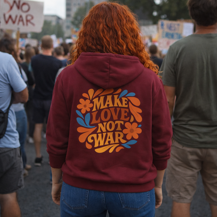Make Love Not War Kapuzenjacke Organic Zipper