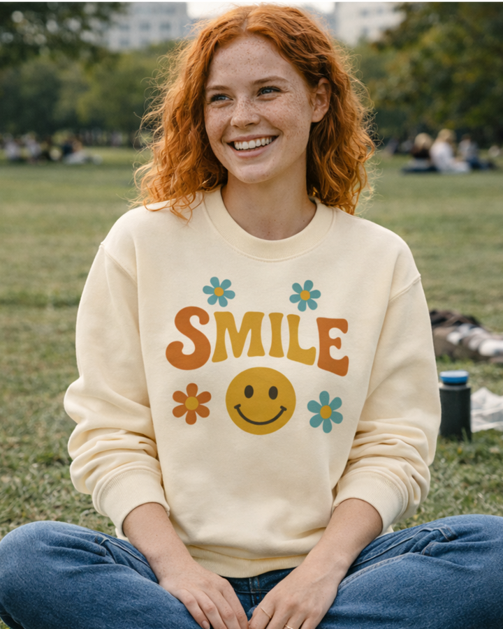 Smile Premium Bio Sweatshirt 100 % Bio-Baumwolle Unisex