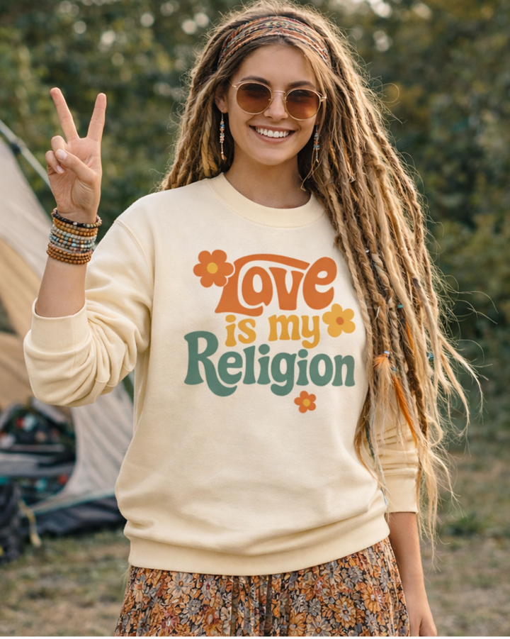 Love is my Religion Premium Bio Sweatshirt 100 % Bio-Baumwolle Unisex