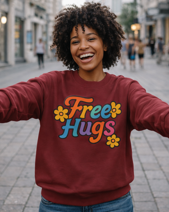 Free Hugs Premium Bio Sweatshirt 100 % Bio-Baumwolle Unisex
