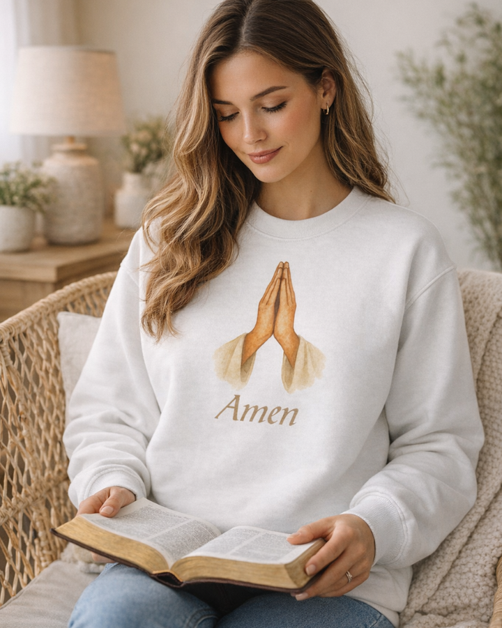 Amen Premium Sweatshirt 100 % Bio-Baumwolle Unisex