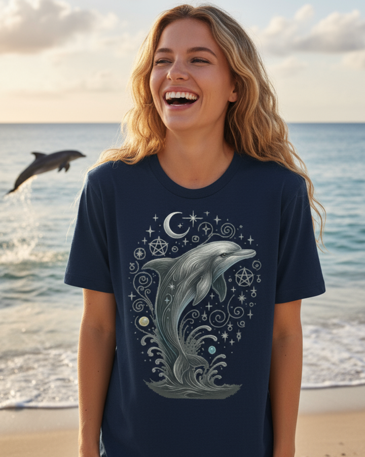 Mystik Delfin Premium Bio T-Shirt 100 % Bio-Baumwolle Unisex