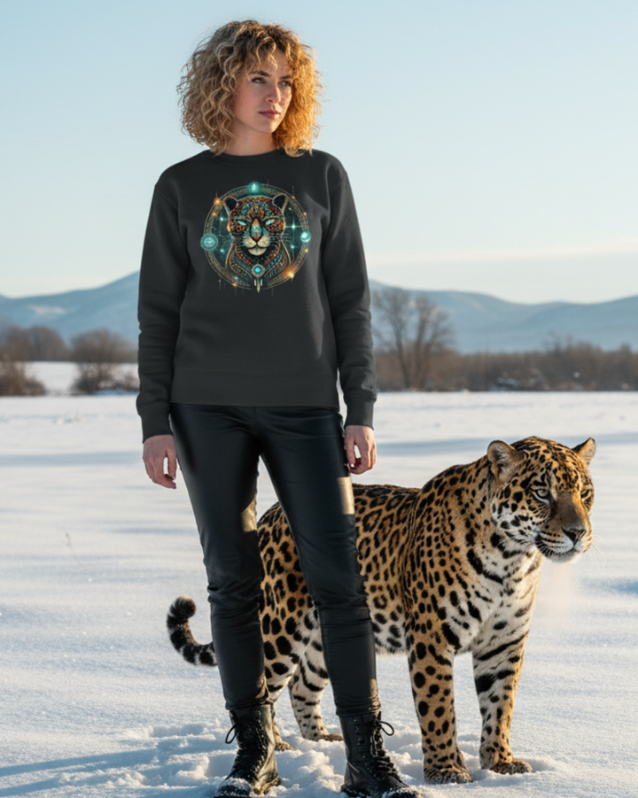 Mystik Leopard Sweatshirt 100 % Bio-Baumwolle Unisex