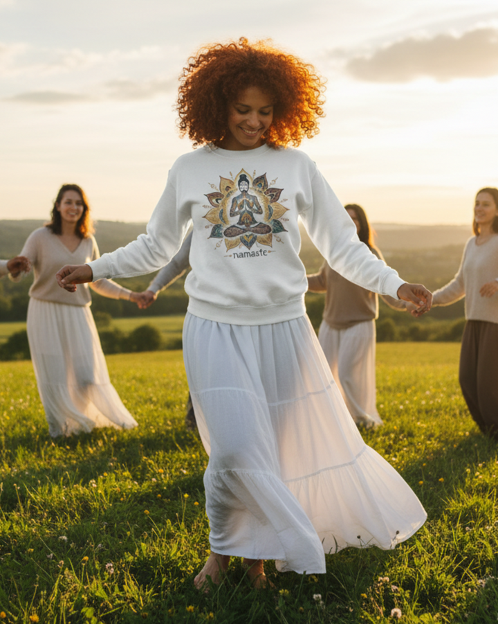 Namaste Lotus Premium Sweatshirt 100 % Bio-Baumwolle Unisex