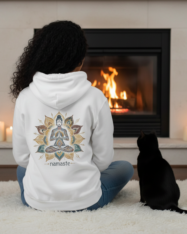 Namaste Lotus Premium Bio Hoodie 100 % Bio-Baumwolle Unisex