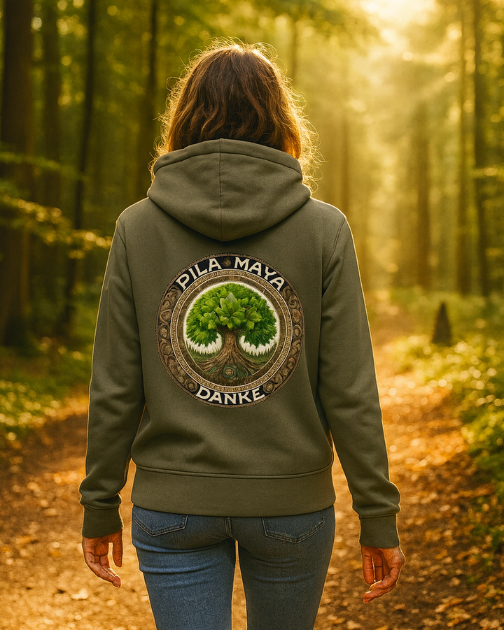 Pilamaya Premium Bio-Hoodie 100 % Bio-Baumwolle Rückendruck