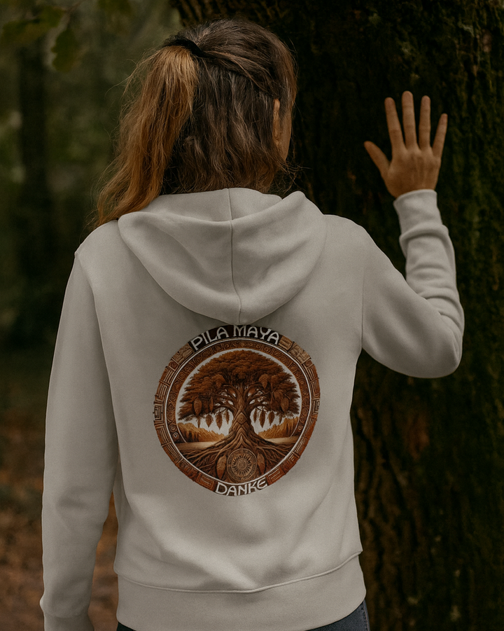 Pilamaya Premium Bio-Hoodie 100 % Bio-Baumwolle Rückendruck