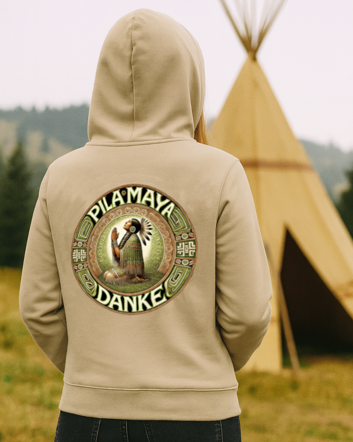 Pilamaya Premium Bio-Hoodie 100 % Bio-Baumwolle, Rückendruck