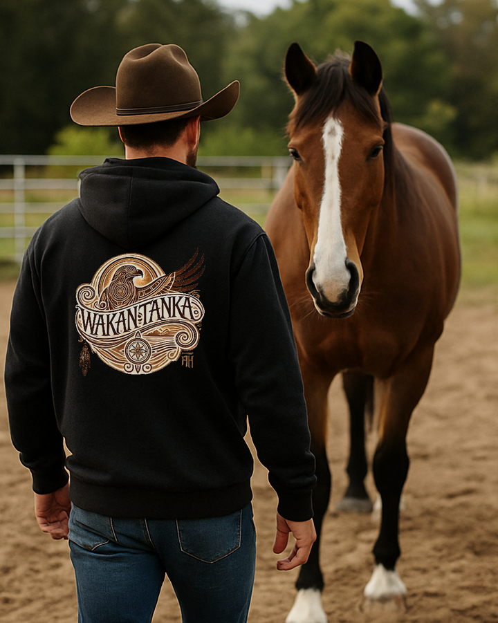 Wakan Tanka  Premium Bio Hoodie 100 % Bio-Baumwolle Rückendruck