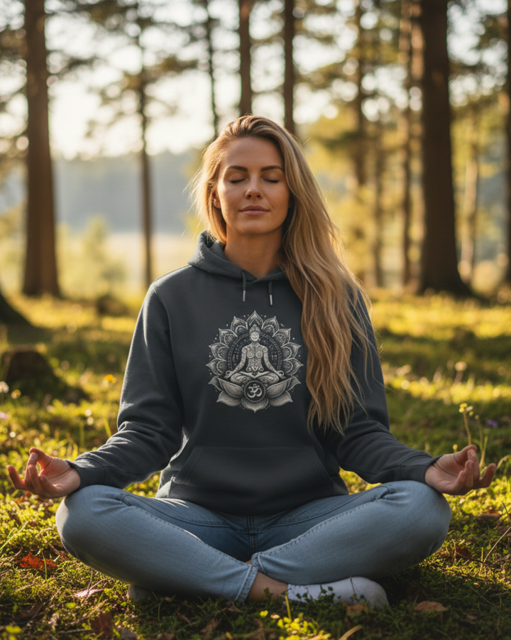 Yoga Om Premium Bio Hoodie 100 % Bio-Baumwolle Unisex