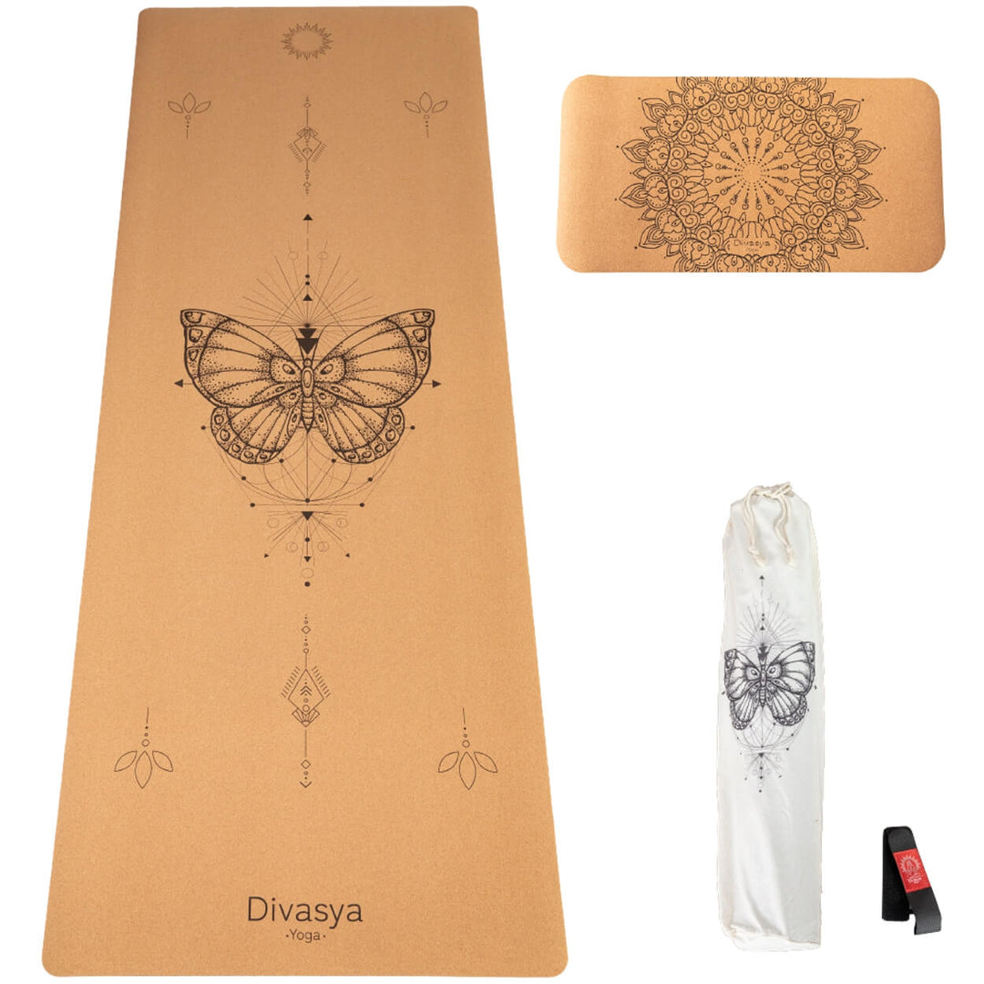 Yoga Set: SUPPORT: Matte & Pad aus Kork & Naturkautschuk 100 % natürlich