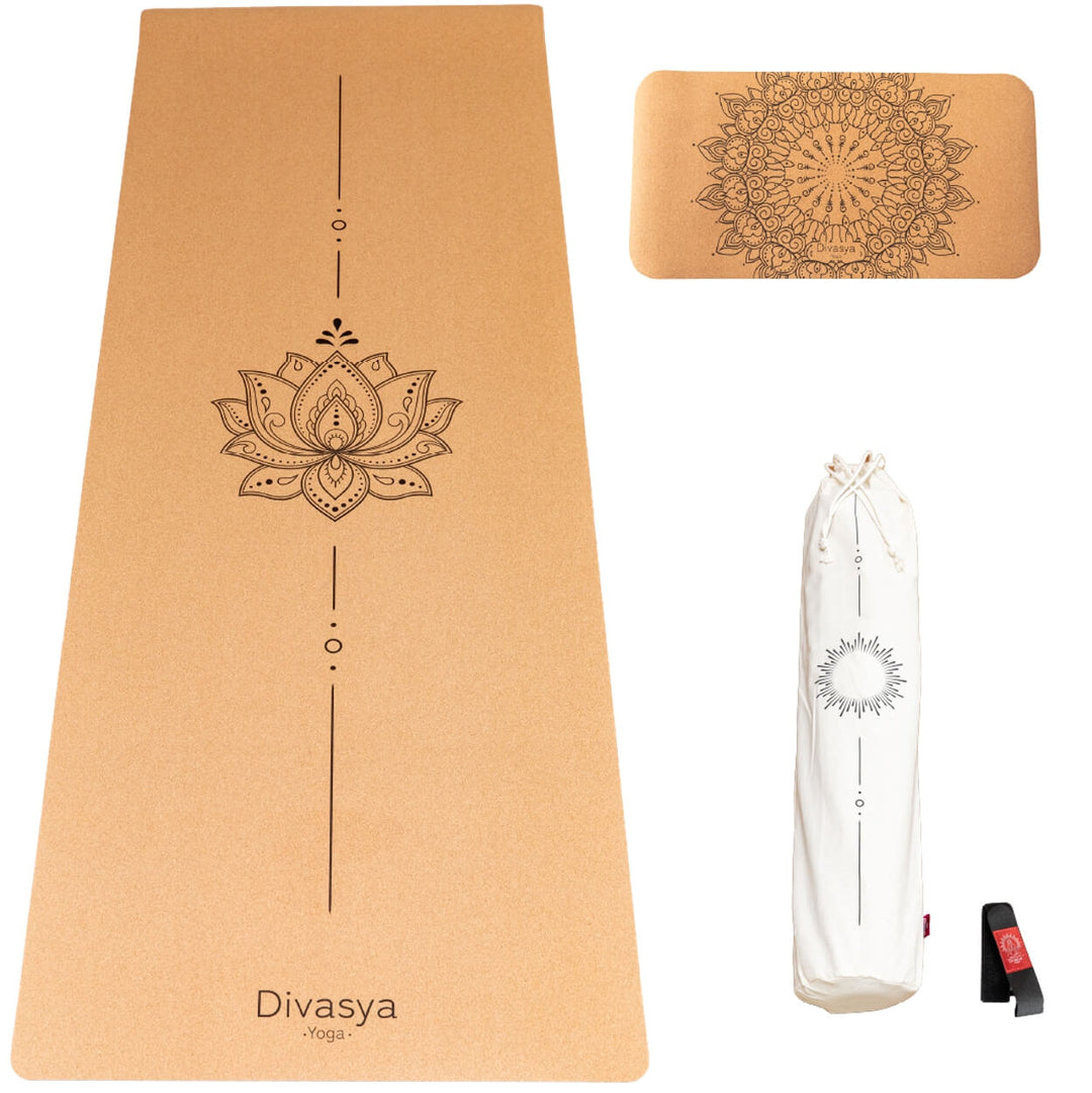 Yoga Set: SUPPORT: Matte & Pad aus Kork & Naturkautschuk 100 % natürlich