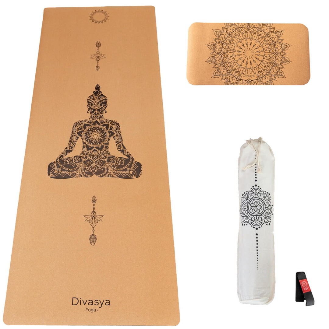 Yoga Set: SUPPORT: Matte & Pad aus Kork & Naturkautschuk 100 % natürlich