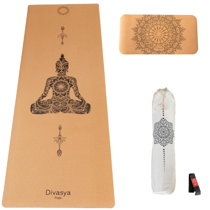 Yoga Set: SUPPORT: Matte & Pad aus Kork & Naturkautschuk 100 % natürlich