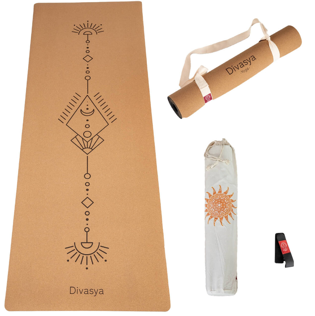 Yoga Set STARTER: Kork Yogamatte mit 2x Yogablock, 100 % natürlich