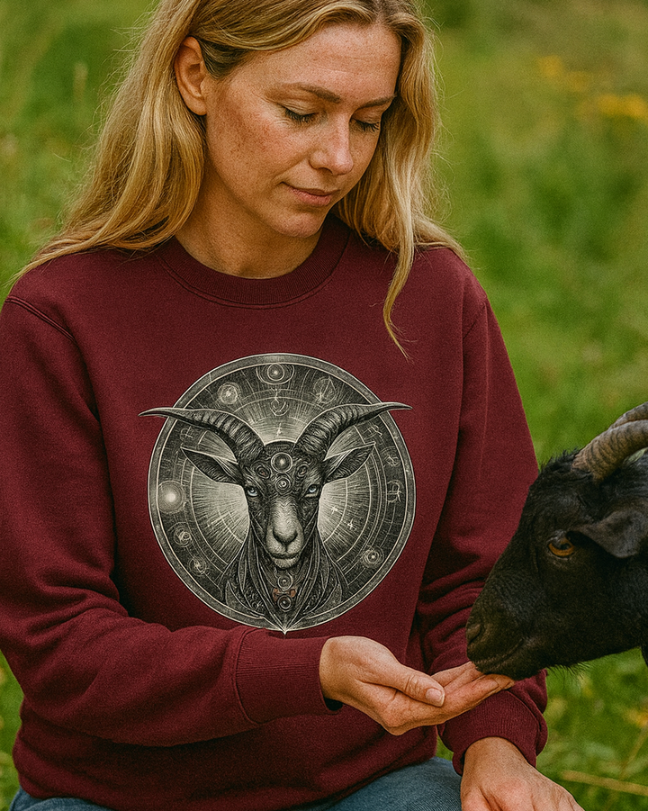 Mystik Ziege Premium Sweatshirt 100 % Bio-Baumwolle Unisex