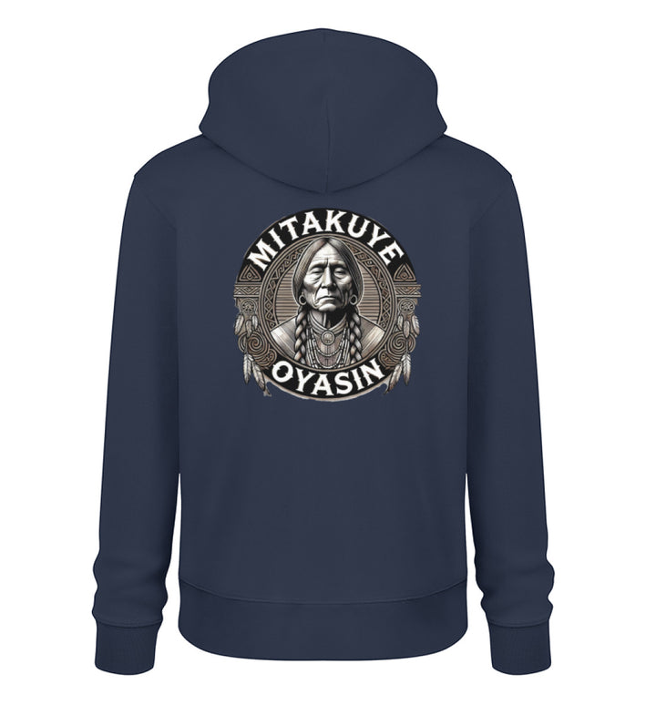 Mitakuye Oyasin - Premium Bio Hoodie, 100 % Bio-Baumwolle Rückendruck