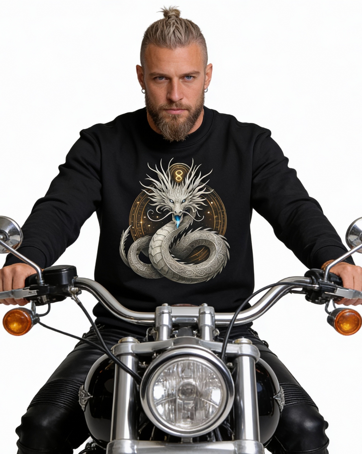Mystik Drache Premium Sweatshirt 100 % Bio-Baumwolle Unisex