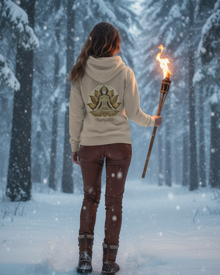 Namaste Flow Premium Bio Hoodie 100 % Bio-Baumwolle Rückendruck