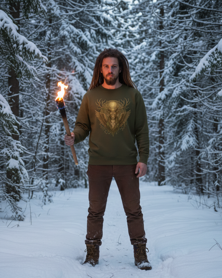 Mystik Cernunnos Sweatshirt 100 % Bio-Baumwolle Unisex