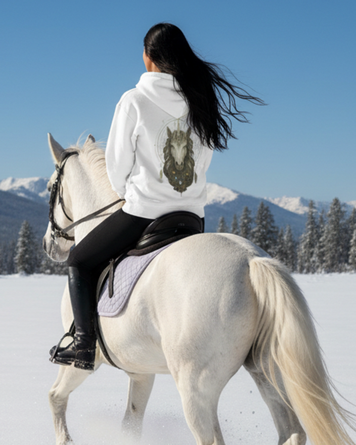 Mystik Einhorn Premium Bio Hoodie 100 % Bio-Baumwolle Rückendruck