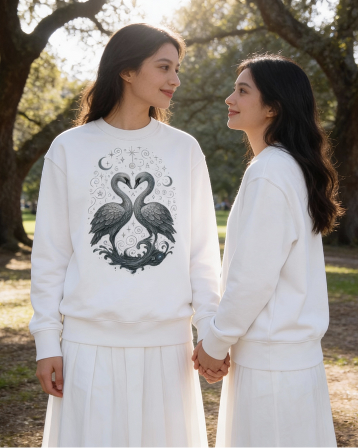 Mystik Schwan Premium Bio Sweatshirt 100 % Bio-Baumwolle Unisex