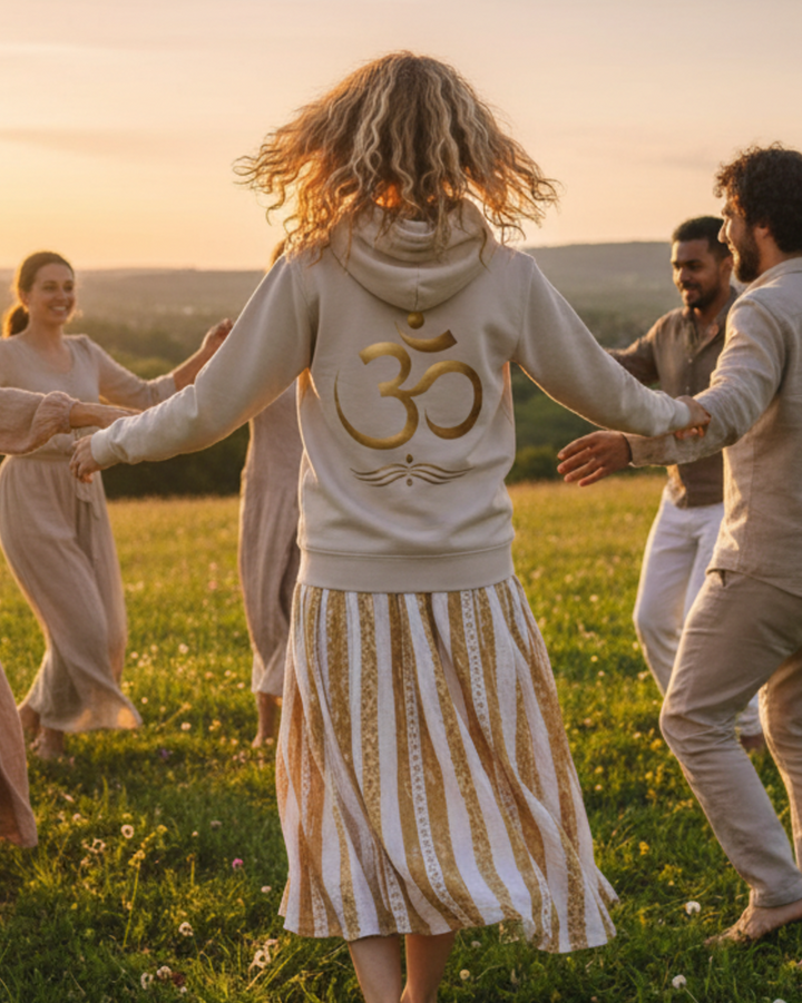 Golden OM Premium Bio Hoodie 100 % Bio-Baumwolle Rückendruck